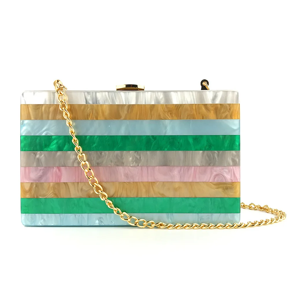 Beautiful Handmade Evening Bag Acrylic Clutch Colour Stripe Patchwork Plastic Handbag Women Crossbody Bag Fashion Messenger Bag
Beautiful Handmade Evening Bag Acrylic Clutch Colour Stripe Patchwork Plastic Handbag Women Crossbody Bag Fashion Messenger Bag