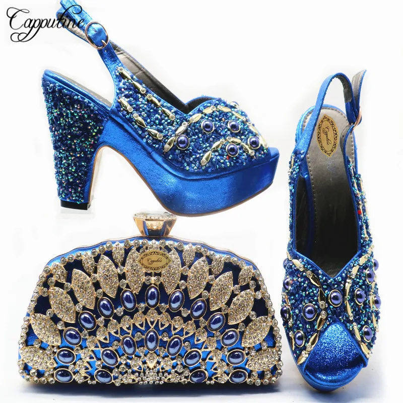 Capputine High Quality Decorated With Rhinestone Shoes And Bag Set Nigerian Party High Heels Shoes And Bag Sets For Party
Capputine High Quality Decorated With Rhinestone Shoes And Bag Set Nigerian Party High Heels Shoes And Bag Sets For Party