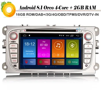 7" Quad Core Android 8.1 Autoradio DAB+ Navi TNT RDS GPS WiFi 4G Radio BT DVR DVT-IN Car CD Player for FORD Focus S-Max Galaxy
7" Quad Core Android 8.1 Autoradio DAB+ Navi TNT RDS GPS WiFi 4G Radio BT DVR DVT-IN Car CD Player for FORD Focus S-Max Galaxy