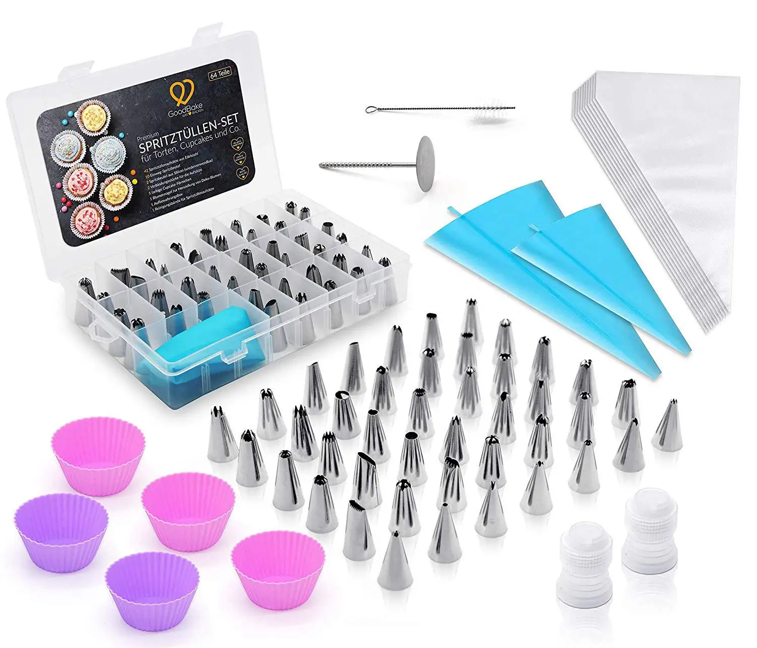 64pcs DIY Cake Making Decorating Mouth Set DIY Cake Decorating Kit Case Baking Tools Set Couplers Scrapers Flower Nail Kitchen
64pcs DIY Cake Making Decorating Mouth Set DIY Cake Decorating Kit Case Baking Tools Set Couplers Scrapers Flower Nail Kitchen