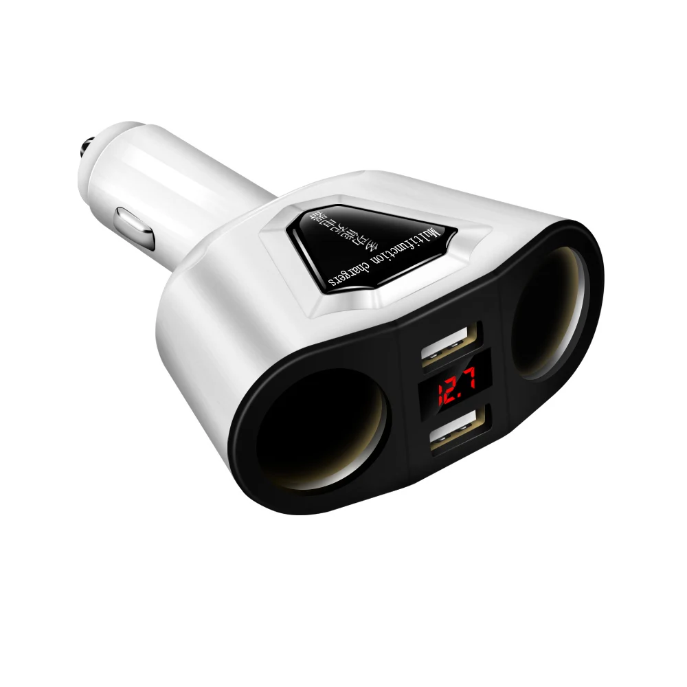 3.1A Dual USB Car Charger with 2 Cigarette Lighter Sockets 120W Power Support Display Current Volmeter for Phone GPS DVR
3.1A Dual USB Car Charger with 2 Cigarette Lighter Sockets 120W Power Support Display Current Volmeter for Phone GPS DVR