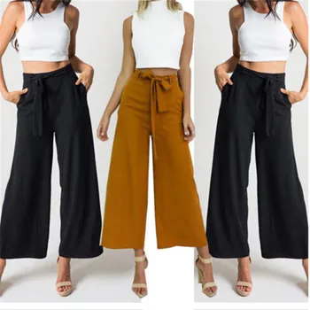 Newest Arrivals Fashion Hot Women Lady Casual High Solid Waist Pants Female Wide Leg Loose Casual Simple Style Pants
Newest Arrivals Fashion Hot Women Lady Casual High Solid Waist Pants Female Wide Leg Loose Casual Simple Style Pants