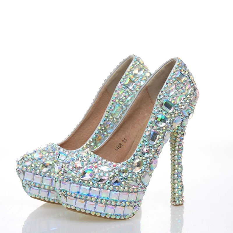 Round Toe Thin Heel Crystal Bride Shoes Sparkling AB Crystal Wedding Party Prom Shoes Handamde Women High Heels Fiancee Pumps
Round Toe Thin Heel Crystal Bride Shoes Sparkling AB Crystal Wedding Party Prom Shoes Handamde Women High Heels Fiancee Pumps