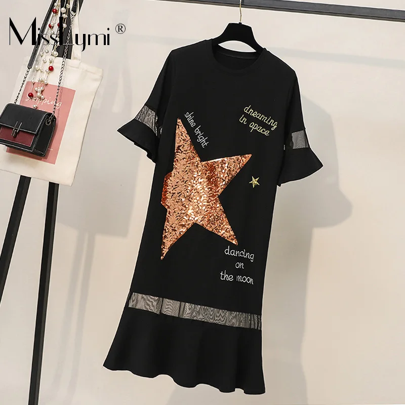 XL-5XL Plus Size Ruffle Dress Women Clothes Summer 2019 See through Mesh Patchwork Loose Casual Sequin Embroidery Dresses
XL-5XL Plus Size Ruffle Dress Women Clothes Summer 2019 See through Mesh Patchwork Loose Casual Sequin Embroidery Dresses