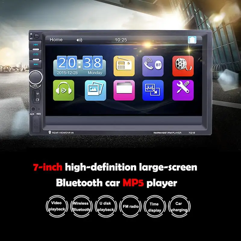 Car Player 7-inch Car-mounted 2 Din MP5 HD MP5 Video Player Bluetooth Hands-free Car-borne Stereo FM USB AUX On-board Player
Car Player 7-inch Car-mounted 2 Din MP5 HD MP5 Video Player Bluetooth Hands-free Car-borne Stereo FM USB AUX On-board Player
