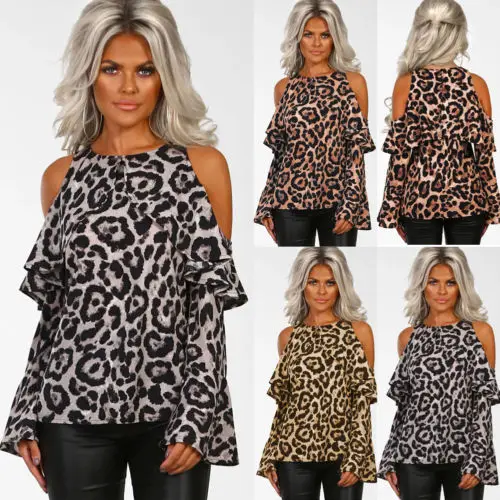 HIRIGIN Women's Loose Long Sleeve Leopard Print Tops Tee Off Shoulder Casual T-Shirt New
HIRIGIN Women's Loose Long Sleeve Leopard Print Tops Tee Off Shoulder Casual T-Shirt New