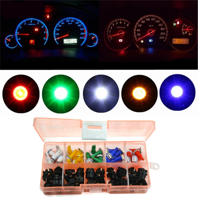 30pcs Car T5 LED Twist Socket Instrument Panel Cluster Plug Dash Light mix Bulb 12V Green Red Blue White yellow
30pcs Car T5 LED Twist Socket Instrument Panel Cluster Plug Dash Light mix Bulb 12V Green Red Blue White yellow