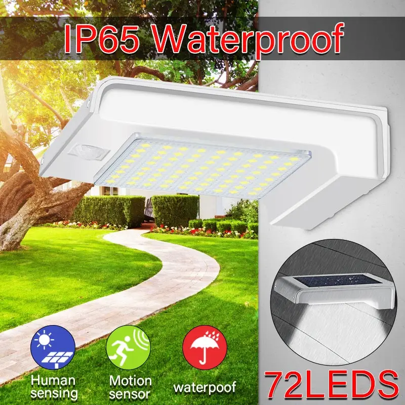 72 LED Solar Power PIR Motion Sensor Wall Light LED Solar Light Bulb Outdoor Garden Lamp ForHome Garden Security Lamp Wall light
72 LED Solar Power PIR Motion Sensor Wall Light LED Solar Light Bulb Outdoor Garden Lamp ForHome Garden Security Lamp Wall light