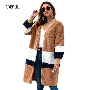 ORMELL Autumn Winter Long Loose Womens Coat New Arrivals Women 2018 Fashion Striped Patchwork Warm Coat Casual Overcoat
ORMELL Autumn Winter Long Loose Womens Coat New Arrivals Women 2018 Fashion Striped Patchwork Warm Coat Casual Overcoat