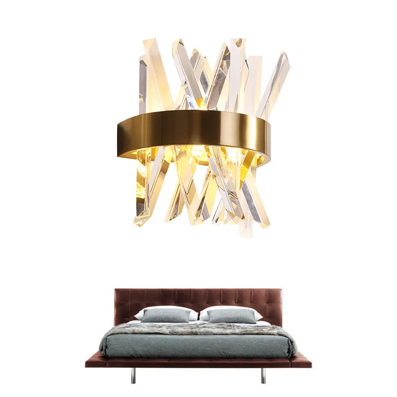 Modern Crystal wall light For Living Room Luxury Stainless Steel crystal wall lamp home light Gold wall sconce AC 110V 220V
Modern Crystal wall light For Living Room Luxury Stainless Steel crystal wall lamp home light Gold wall sconce AC 110V 220V