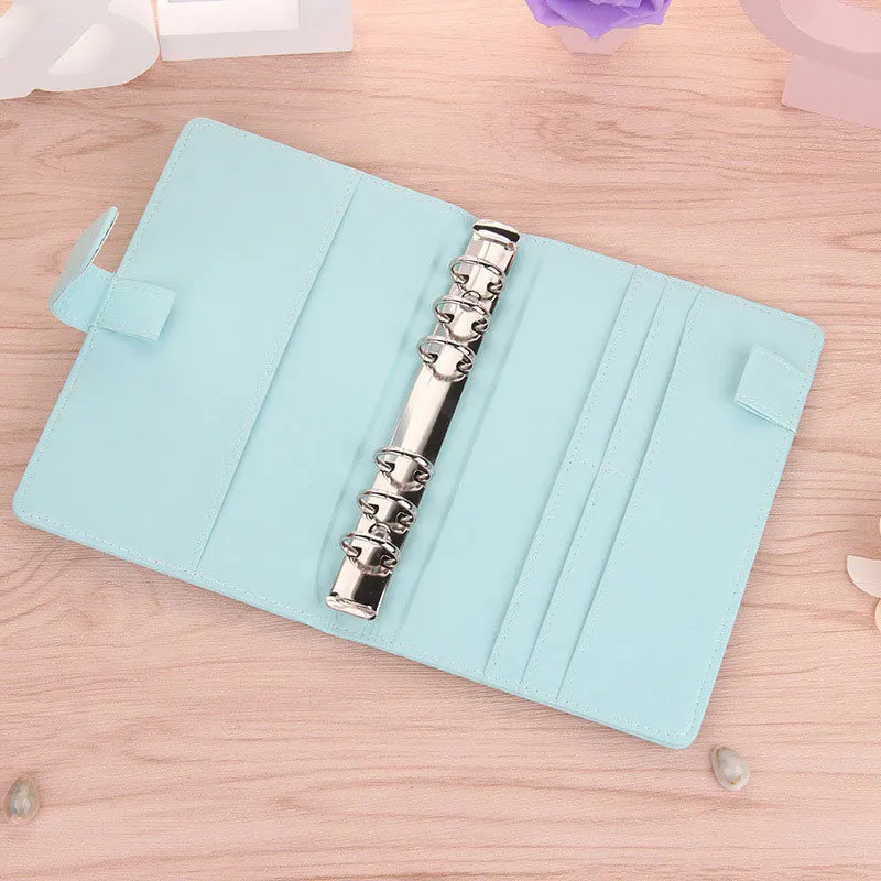 

NEW Cute A5 A6 Candy Color Leather notebook 6 Hole Loose Leaf Spiral Binder Diary Weekly Planner Agenda WJ-XXWJ511- Affordable