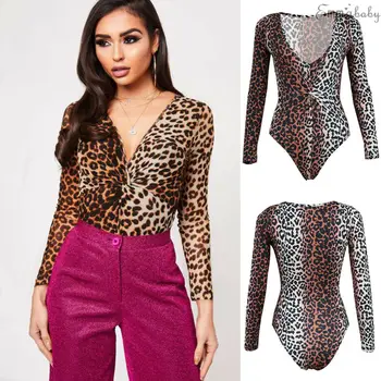 2019 Ladies Autumn Romper Leotard Women Spring Sexy Leopard Print Bodysuit Bodycon V-Neck Long Sleeve Jumpsuit
2019 Ladies Autumn Romper Leotard Women Spring Sexy Leopard Print Bodysuit Bodycon V-Neck Long Sleeve Jumpsuit