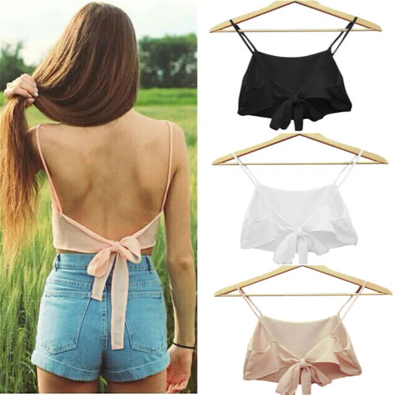 Women Camis ladies loose Casual Sleeveless bow backless becch Evening Party Short Mini tops solid color soft
Women Camis ladies loose Casual Sleeveless bow backless becch Evening Party Short Mini tops solid color soft