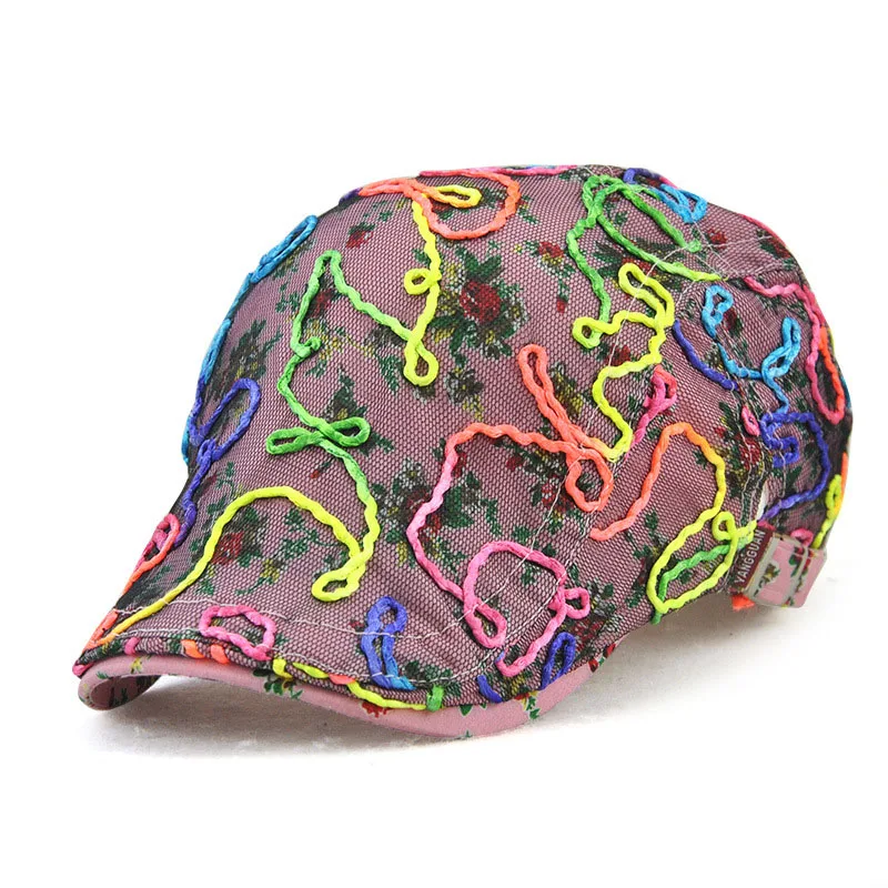 2019 Women's Florist Lace Color Print Visor Beret Cap Hat Summer Boina Flat Cap Gorras Mujer Duckbill Hats For Girl
2019 Women's Florist Lace Color Print Visor Beret Cap Hat Summer Boina Flat Cap Gorras Mujer Duckbill Hats For Girl