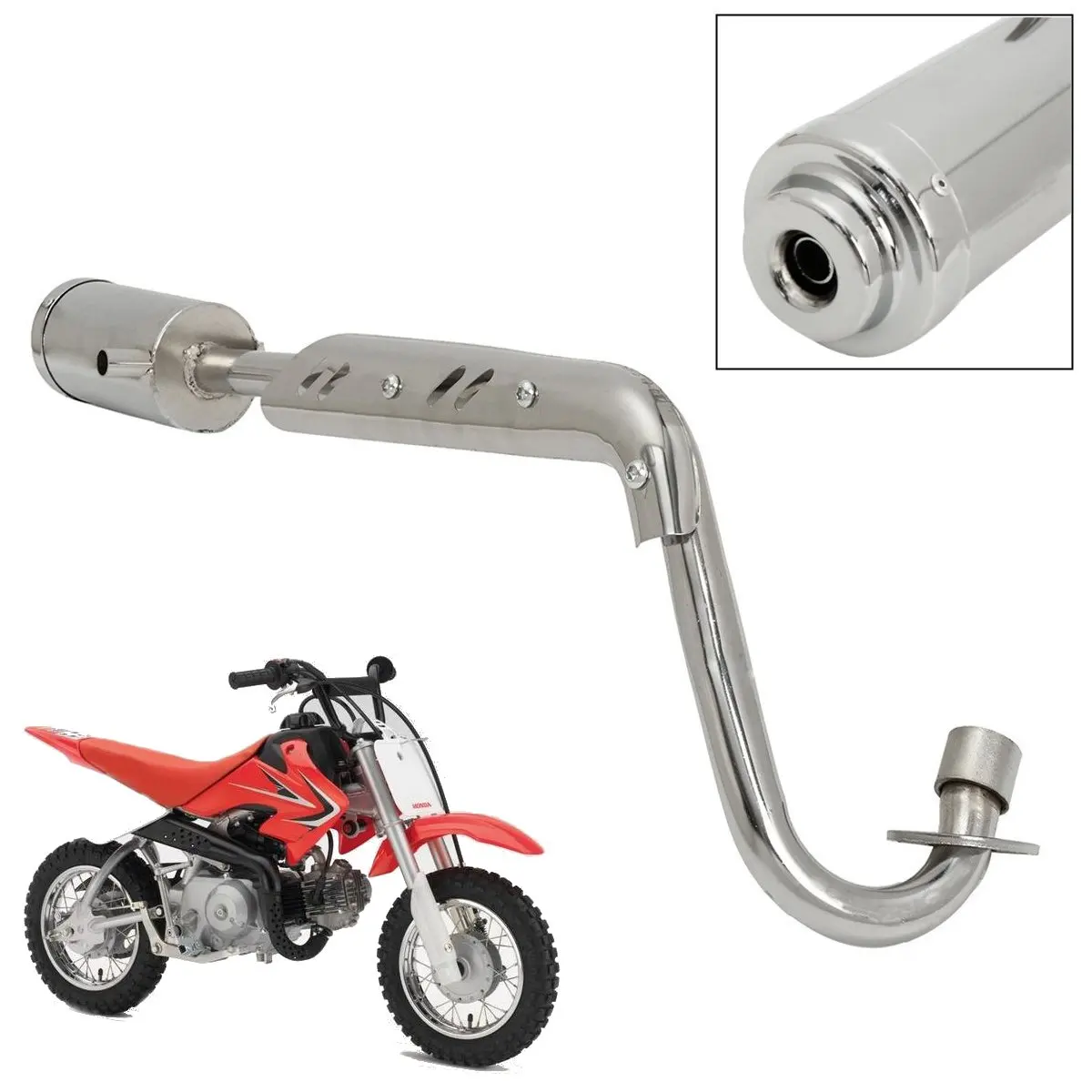 Motorcycle Chrome Exhaust Pipe System Muffler 4 Stroke For CRF50 PIT BIKE 50cc 110cc 125cc
Motorcycle Chrome Exhaust Pipe System Muffler 4 Stroke For CRF50 PIT BIKE 50cc 110cc 125cc