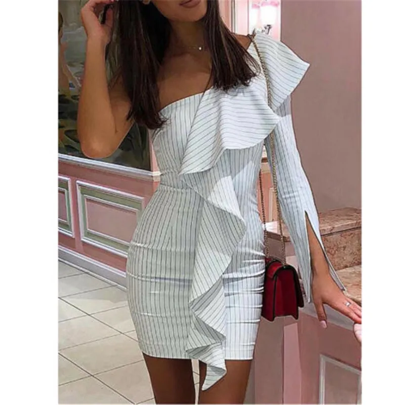 Women One Shoulder Sexy Bodycon Dress Ladies Cocktail Sheath Casual Leisure Fashion Mini Dresses Clothes Clothings Hot Sundress
Women One Shoulder Sexy Bodycon Dress Ladies Cocktail Sheath Casual Leisure Fashion Mini Dresses Clothes Clothings Hot Sundress