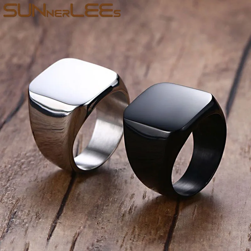 SUNNERLEES Titanium Stainless Steel Rings Silver Black Gold Simple Square Design High Polished Men Boy Jewelry Gift RC-294
SUNNERLEES Titanium Stainless Steel Rings Silver Black Gold Simple Square Design High Polished Men Boy Jewelry Gift RC-294