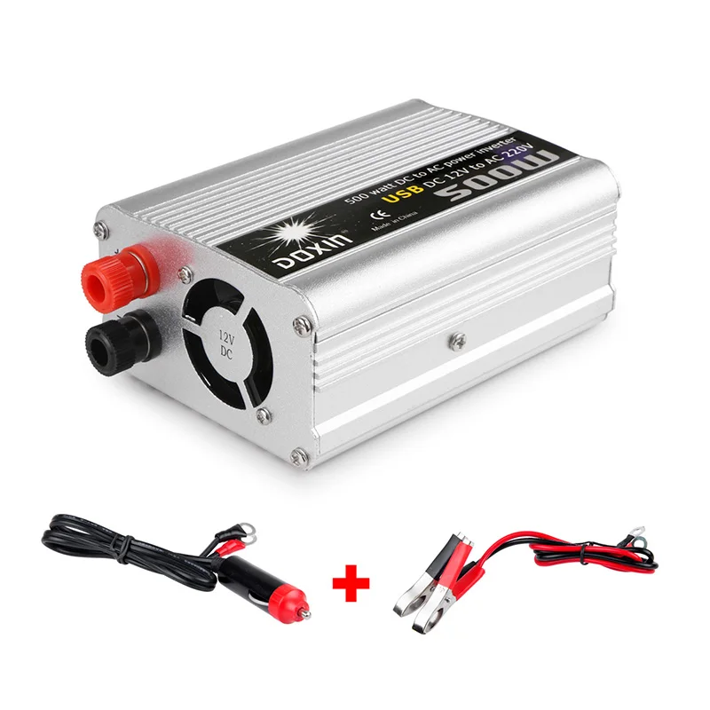 

New 500W Car Inverter Converter 12v 220v 50Hz Auto Inverter 12 220 Cigarette Lighter Plug Peak Power 1000W Converter Inverter