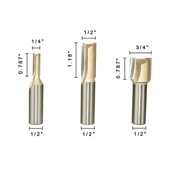 SHINA 3PCS Straight Bit Set Double Flute 1/2-Inch Shank (Diameter 1/4"1/2"3/4") Playwood Dado Cutting Length
SHINA 3PCS Straight Bit Set Double Flute 1/2-Inch Shank (Diameter 1/4"1/2"3/4") Playwood Dado Cutting Length