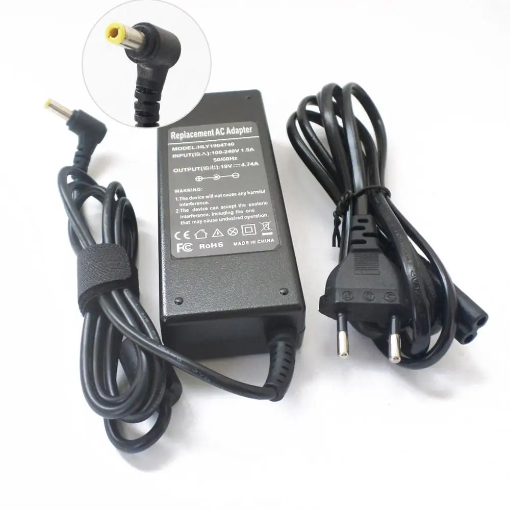 

19V 4.74A Notebook AC Adapter For Lenovo IdeaPad Y470 Y530 Y550 Y560 Y650 Y450A Y450G Y510A 90W Laptop Power Supply Cord Charger