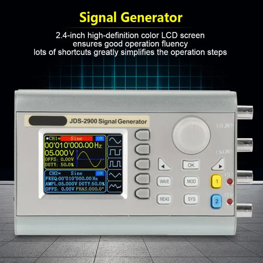 Digital Oscilloscope AC100-240V Signal Source JDS2900 DDS function Signal Generator Counter Logic Analyzer
Digital Oscilloscope AC100-240V Signal Source JDS2900 DDS function Signal Generator Counter Logic Analyzer