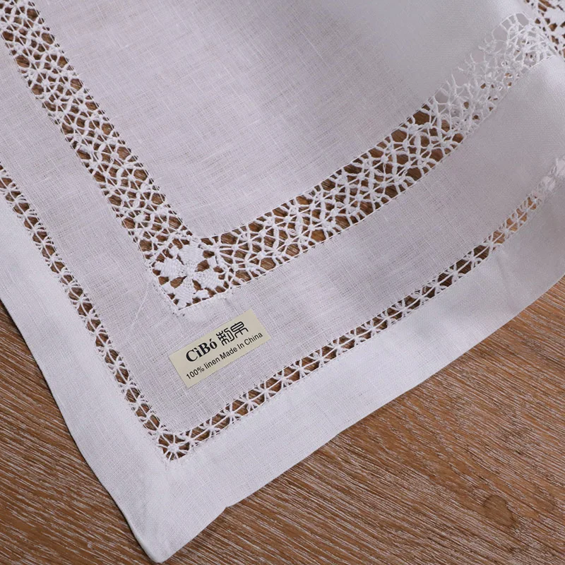 N011: Linen 4 pieces/set placemats with drawnwork White Handmade embroidery place mat Rectangular Tableware mat
N011: Linen 4 pieces/set placemats with drawnwork White Handmade embroidery place mat Rectangular Tableware mat