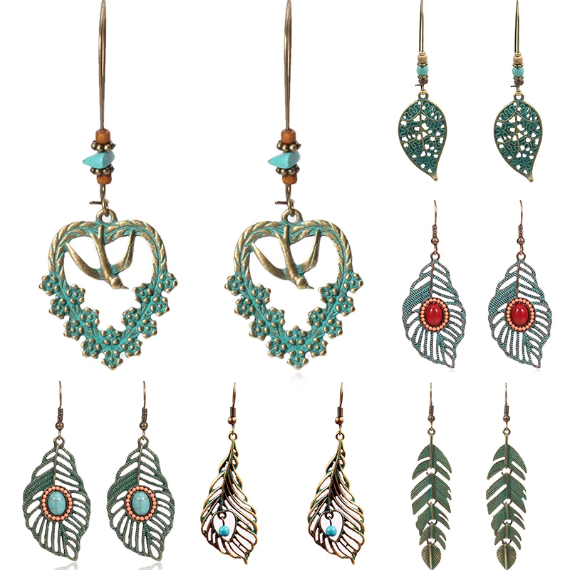 Sale Vintage Boho Girls Party Green Leaf Drop Earrings For Women Tassel Exquesite Wedding Jewelry
Sale Vintage Boho Girls Party Green Leaf Drop Earrings For Women Tassel Exquesite Wedding Jewelry
