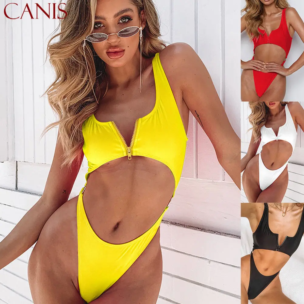 Women One Piece Monokini Push Up Zipper Bikini Swimwear Hollow Out Swimsuit Bathing Suit
Women One Piece Monokini Push Up Zipper Bikini Swimwear Hollow Out Swimsuit Bathing Suit
