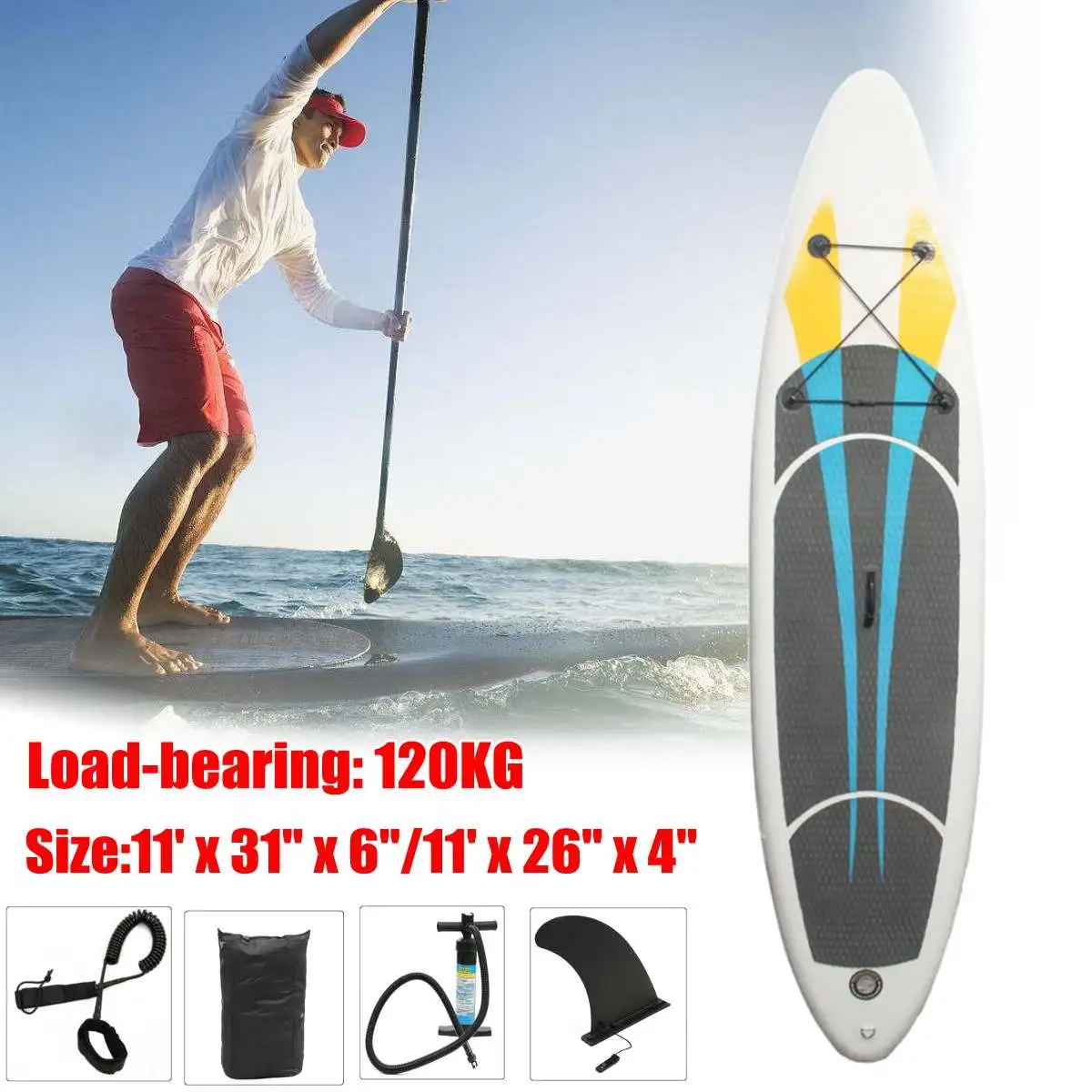 3MX0.65MX0.1M/3.3MX0.76MX0.15M 10FT SUP Inflatable Surfing Board Kits Soft Surfboard Stand Up Paddle Board with 3 Fin
3MX0.65MX0.1M/3.3MX0.76MX0.15M 10FT SUP Inflatable Surfing Board Kits Soft Surfboard Stand Up Paddle Board with 3 Fin