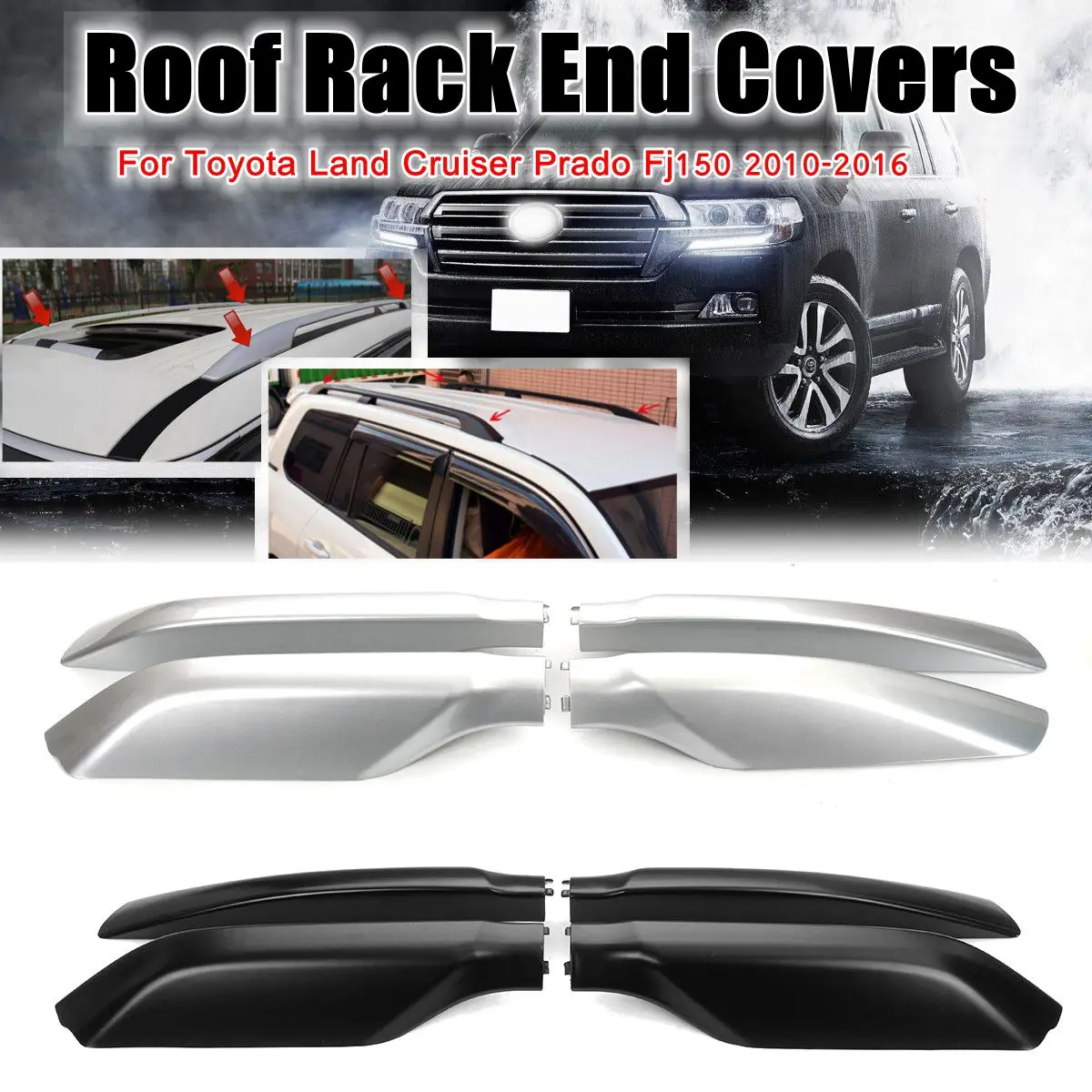 4pcs Roof Rack End Cover Cap Bar Rail Protection Replacement Shell for Toyota Land Cruiser Prado Fj150 2010-2016
4pcs Roof Rack End Cover Cap Bar Rail Protection Replacement Shell for Toyota Land Cruiser Prado Fj150 2010-2016