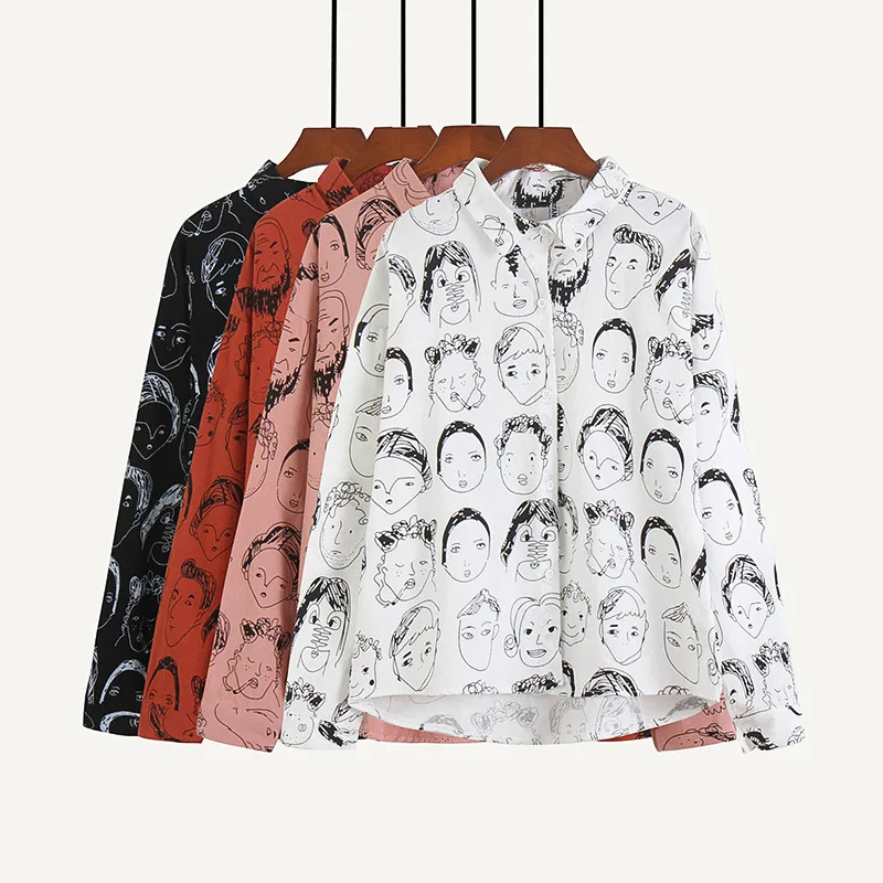 2019 spring and summer Korean style shirt female long sleeve loose Korean version of the wild print bat sleeve cotton shirt
2019 spring and summer Korean style shirt female long sleeve loose Korean version of the wild print bat sleeve cotton shirt
