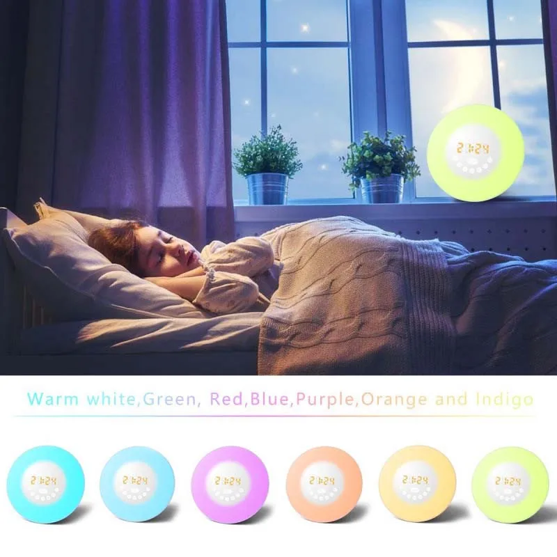 7 Colors Wake Up Light Simulation Digital Alarm Clock FM Radio Sounds Snooze Display Function Touch Control Table Desk Decal
7 Colors Wake Up Light Simulation Digital Alarm Clock FM Radio Sounds Snooze Display Function Touch Control Table Desk Decal
