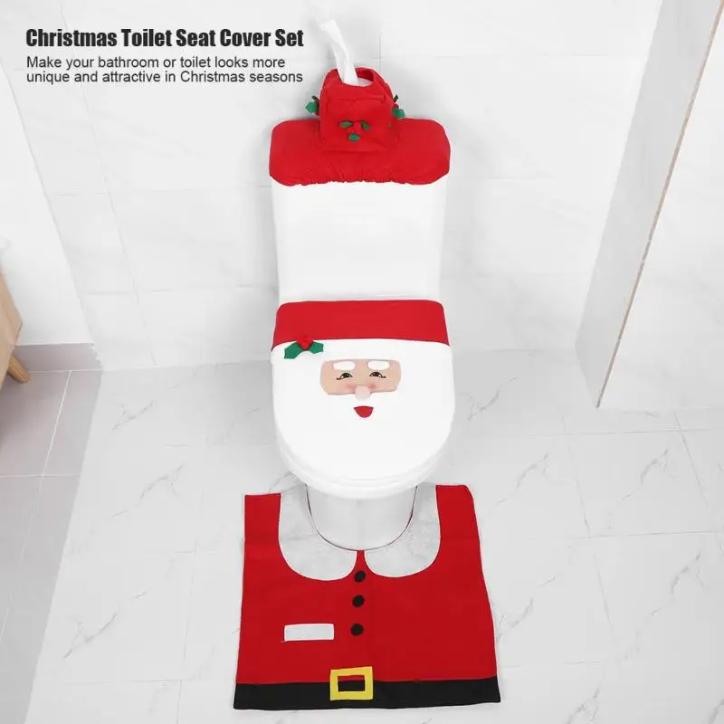 3PC Christmas Toilet Cover Case Decorations Water Lid and Tissue Box Cover Toilet Floor Rug Christmas Decor
3PC Christmas Toilet Cover Case Decorations Water Lid and Tissue Box Cover Toilet Floor Rug Christmas Decor