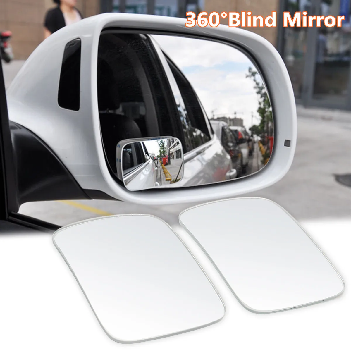 2pcs Silver Tone 1 3//4/" Vehicle Car Wide Angle Convex Round Blind Spot Mirrors