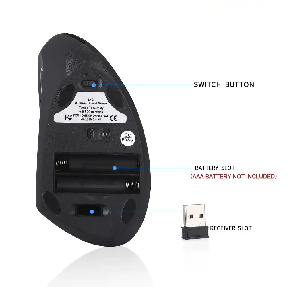 IG Mouse Raton Вертикальная 2 4 ГГц беспроводная левая оптическая Usb игровая