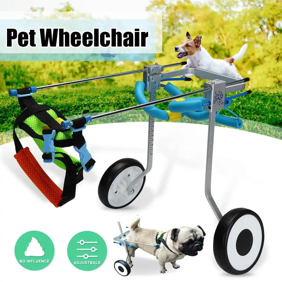 2 Wheel 5" Aluminium Pet Dog Cat Wheelchair XS Model Walk Cart Scooter For Handicapped Hind Leg can Adjusted Pet Weight 3-15kg
2 Wheel 5" Aluminium Pet Dog Cat Wheelchair XS Model Walk Cart Scooter For Handicapped Hind Leg can Adjusted Pet Weight 3-15kg