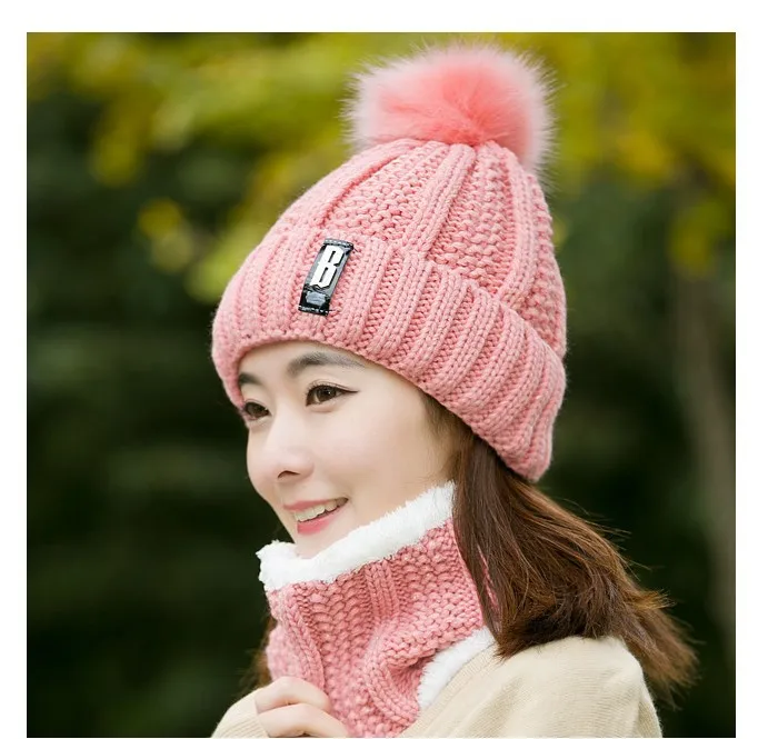 2Pcs/Set Wool Knitted Pompom Hat Women Ring Scarf Winter Fleece Warm Beanies Cap Scarves Suits Female Pom Pom Hats Neck Warmer
2Pcs/Set Wool Knitted Pompom Hat Women Ring Scarf Winter Fleece Warm Beanies Cap Scarves Suits Female Pom Pom Hats Neck Warmer