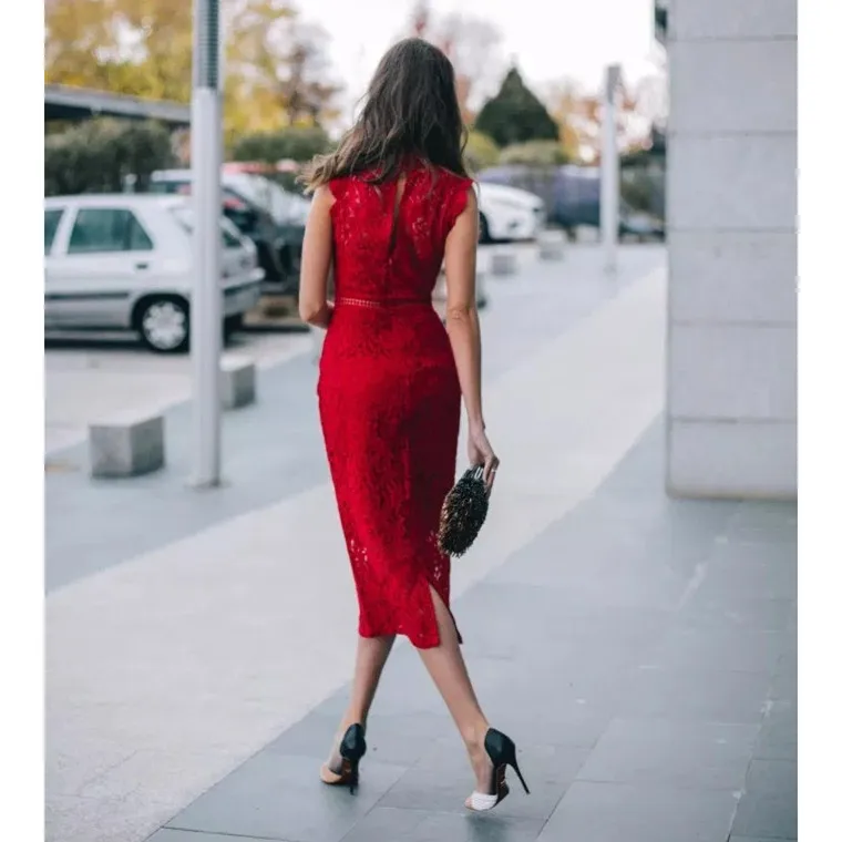 Fashion Sexy Solid Lace Sleeveless Midi Bodycon Dress Women 2019 Turtleneck Pencil Dress Summer High Waist Dresses
Fashion Sexy Solid Lace Sleeveless Midi Bodycon Dress Women 2019 Turtleneck Pencil Dress Summer High Waist Dresses