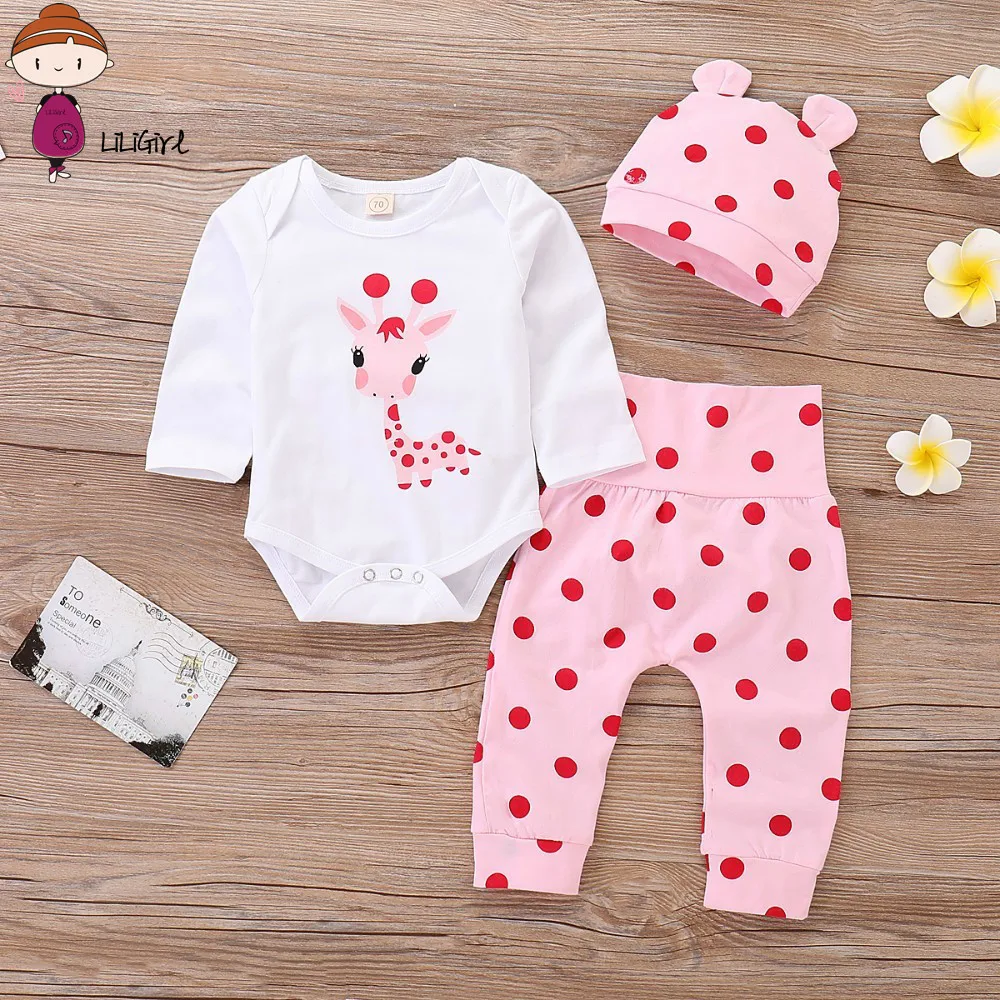 Baby Girl Clothes Polka Dot Newborn Baby Girl Outfits Set Cute Giraffe Infant Girl Clothing With Hat Spring Autumn
Baby Girl Clothes Polka Dot Newborn Baby Girl Outfits Set Cute Giraffe Infant Girl Clothing With Hat Spring Autumn