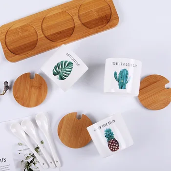 Ceramic Salt Pigs Cellars Servers And Pepper Spice Rack Jar Magnetic Set Bamboo Cover Base Pimenta Sauce Dispenser Seasoning Box
Ceramic Salt Pigs Cellars Servers And Pepper Spice Rack Jar Magnetic Set Bamboo Cover Base Pimenta Sauce Dispenser Seasoning Box