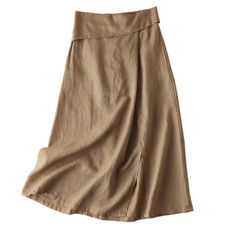 NEW Elastic waist 100% Linen Solid color Women Skirt Vintage Mori girl style Casual Summer Skirt Kawaii Cute Mid Calf Midi Skirt
NEW Elastic waist 100% Linen Solid color Women Skirt Vintage Mori girl style Casual Summer Skirt Kawaii Cute Mid Calf Midi Skirt