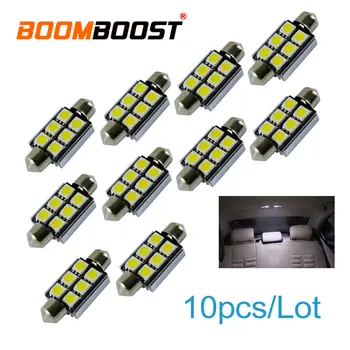 

10 pieces car accessory LED Auto Car Dome Festoon Interior Bulb Roof Lamp 36mm 6SMD 5050 led Car Reading light 1W 12V
