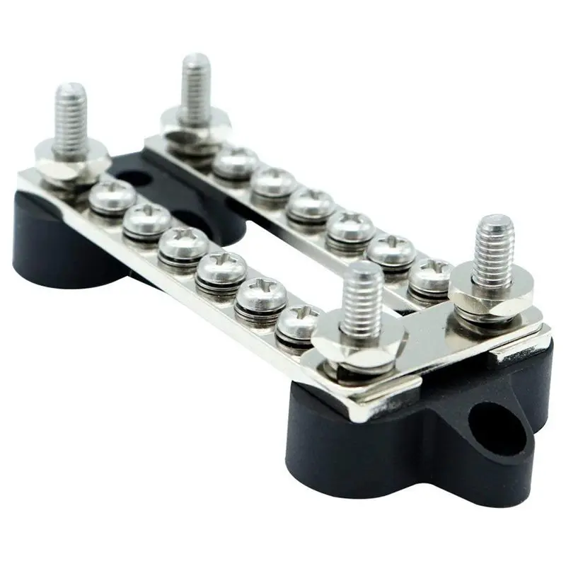 100A BusBar 4 M6 Studs 12 M4 Screws Terminal Kit w/ 16 Adhesive Heat-Shrink Terminals Cover
100A BusBar 4 M6 Studs 12 M4 Screws Terminal Kit w/ 16 Adhesive Heat-Shrink Terminals Cover