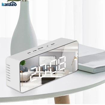 LED Mirror Alarm Clock Digital Snooze Table Clock Wake Up Light Electronic Large Time Temperature Display Home Decoration Clock
LED Mirror Alarm Clock Digital Snooze Table Clock Wake Up Light Electronic Large Time Temperature Display Home Decoration Clock