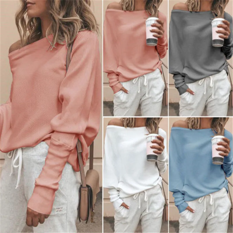2018 Winter HOT Women One Shoulder Knitted Top Casual Batwing Long Sleeve Pullover Sweater
2018 Winter HOT Women One Shoulder Knitted Top Casual Batwing Long Sleeve Pullover Sweater