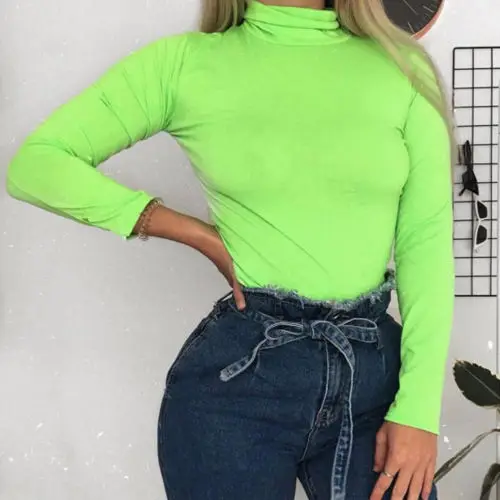 Ladies Casual Skinny Pullover Tops Women Autumn Long Sleeve Slim Fit Turtleneck T-Shirt
Ladies Casual Skinny Pullover Tops Women Autumn Long Sleeve Slim Fit Turtleneck T-Shirt