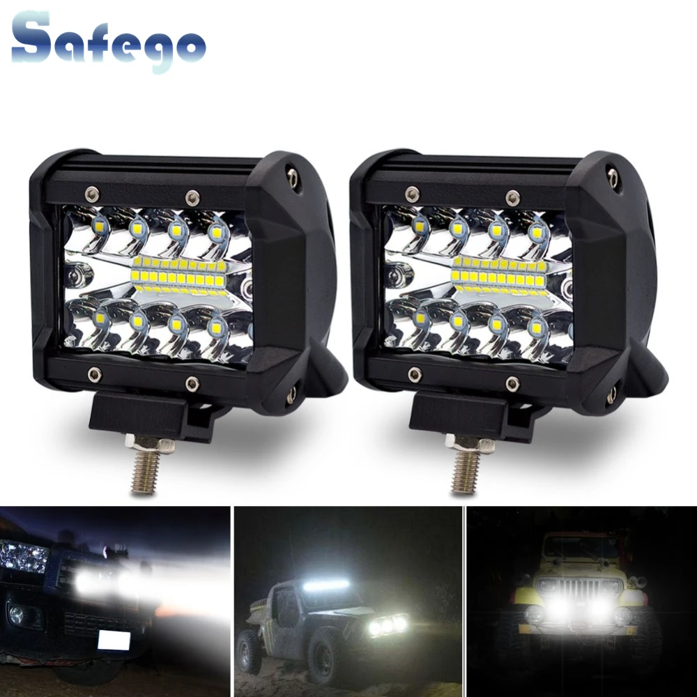 Safego 4 Inch 60W LED Work Light Bar 4x4 Fog Light Spot Beam Driving Work Lamp For Truck Boat Offroad Vehicle DC 12V/24V 6000K
Safego 4 Inch 60W LED Work Light Bar 4x4 Fog Light Spot Beam Driving Work Lamp For Truck Boat Offroad Vehicle DC 12V/24V 6000K