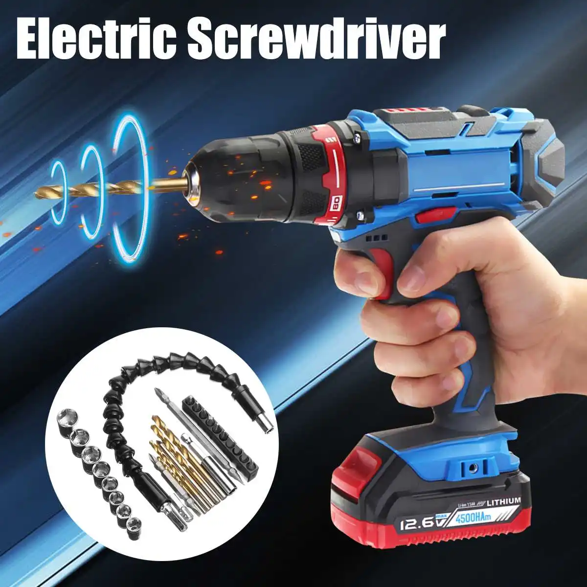 12V Electric Screwdriver with Twistable Power Screw Driver Drill Set 1 Charger 1 Battery with Accessories
12V Electric Screwdriver with Twistable Power Screw Driver Drill Set 1 Charger 1 Battery with Accessories