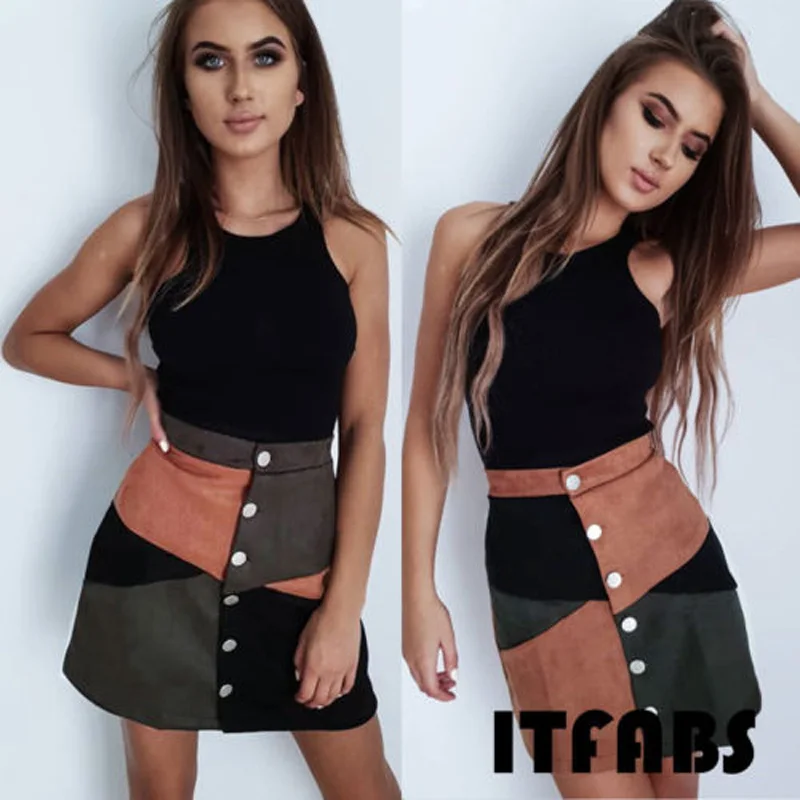 2018 Brand New Fashion Women Sleeveless High Waist Suede Button Short Mini Skirts Casual A-Line Mini Skirt
2018 Brand New Fashion Women Sleeveless High Waist Suede Button Short Mini Skirts Casual A-Line Mini Skirt