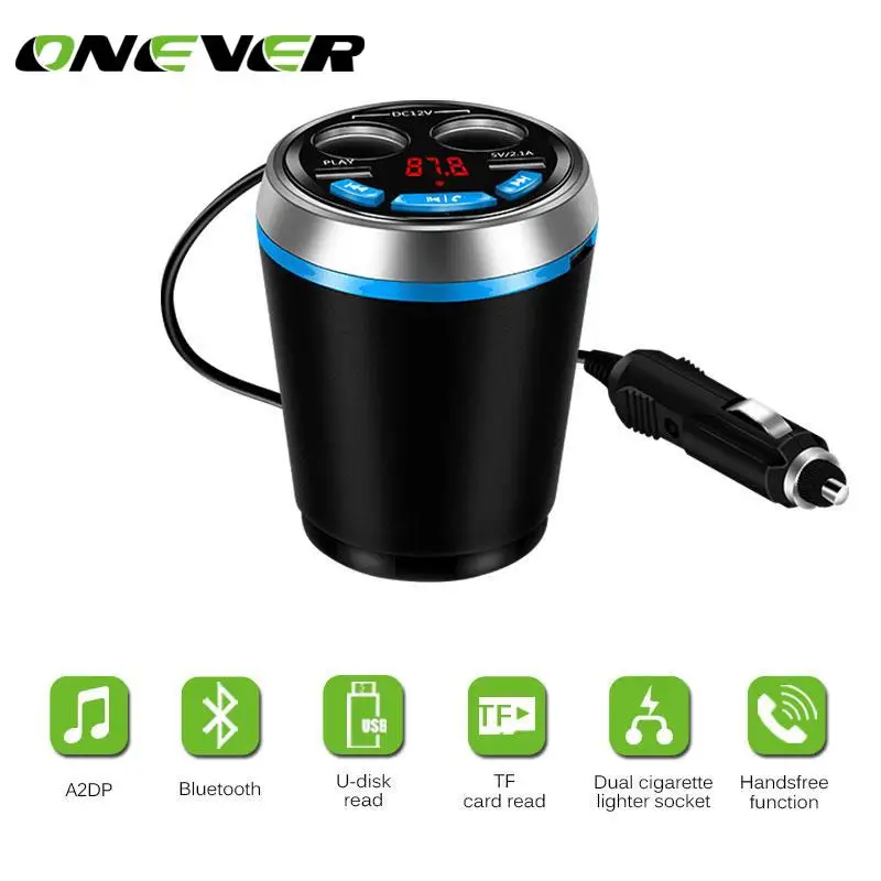 Onever Bluetooth FM Transmitter Car Music MP3 Player Hands Free Car Kit Cup Holder Cigarette Lighter USB Power Adapter Splitter
Onever Bluetooth FM Transmitter Car Music MP3 Player Hands Free Car Kit Cup Holder Cigarette Lighter USB Power Adapter Splitter